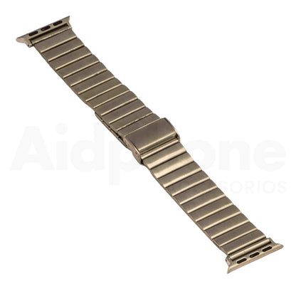 Pulso Metálico Rectangular Plateado para Apple Watch - Aidphone accesorios