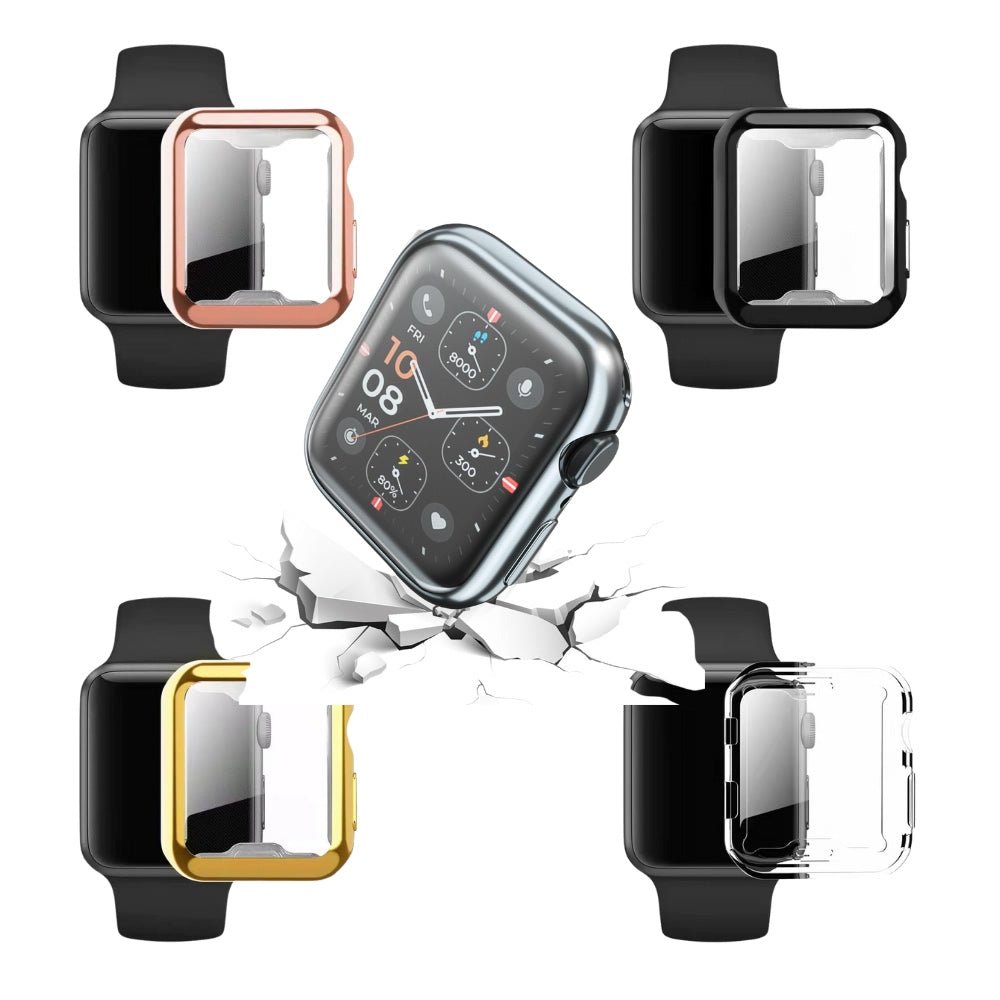 Case Protector Negro para Apple Watch, protege la pantalla de tu Apple Watch para todas las tallas 38, 40, 41, 42, 44, 45, 46, 49 mm