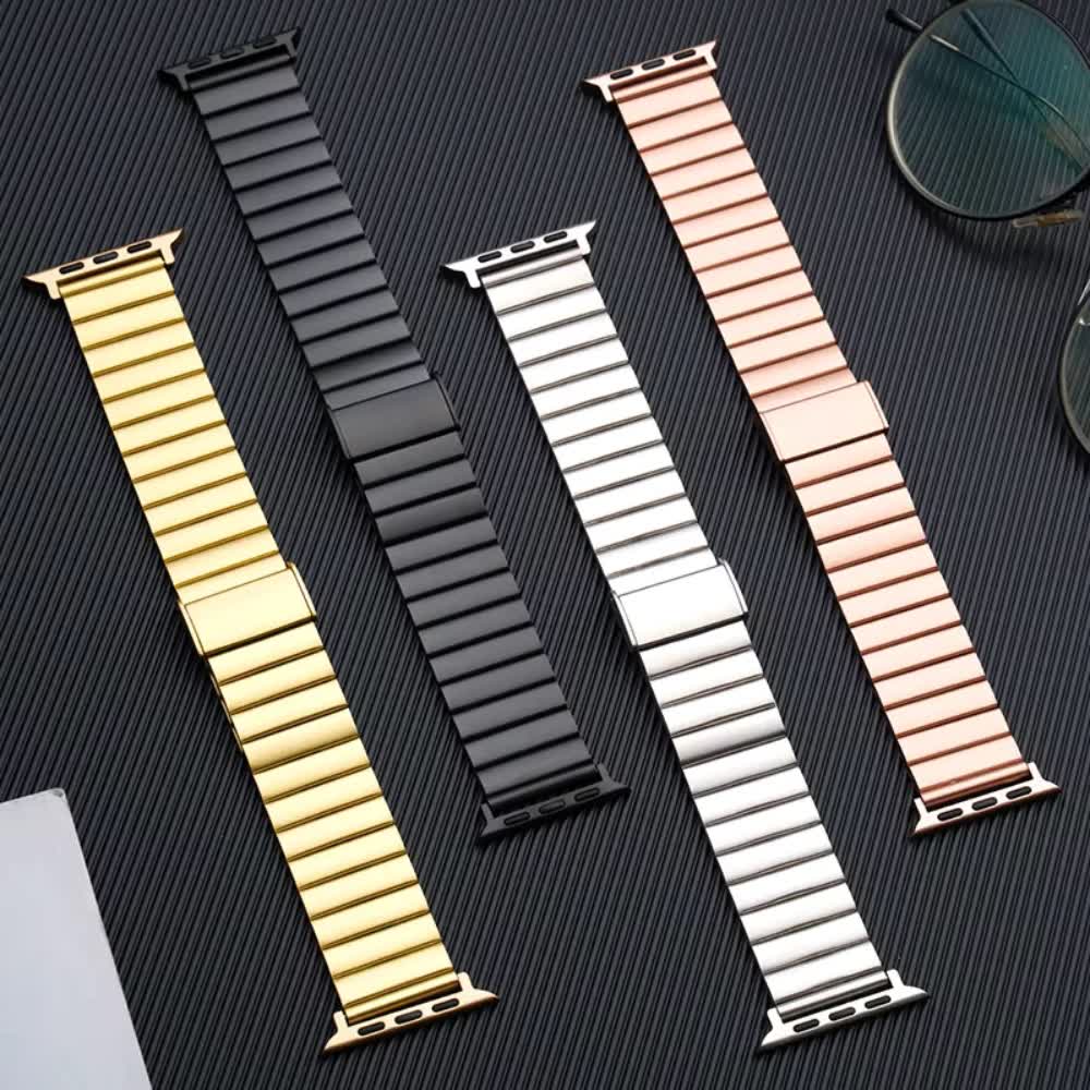 Pulso Metálico Rectangular Dorado para Apple Watch - Aidphone accesorios
