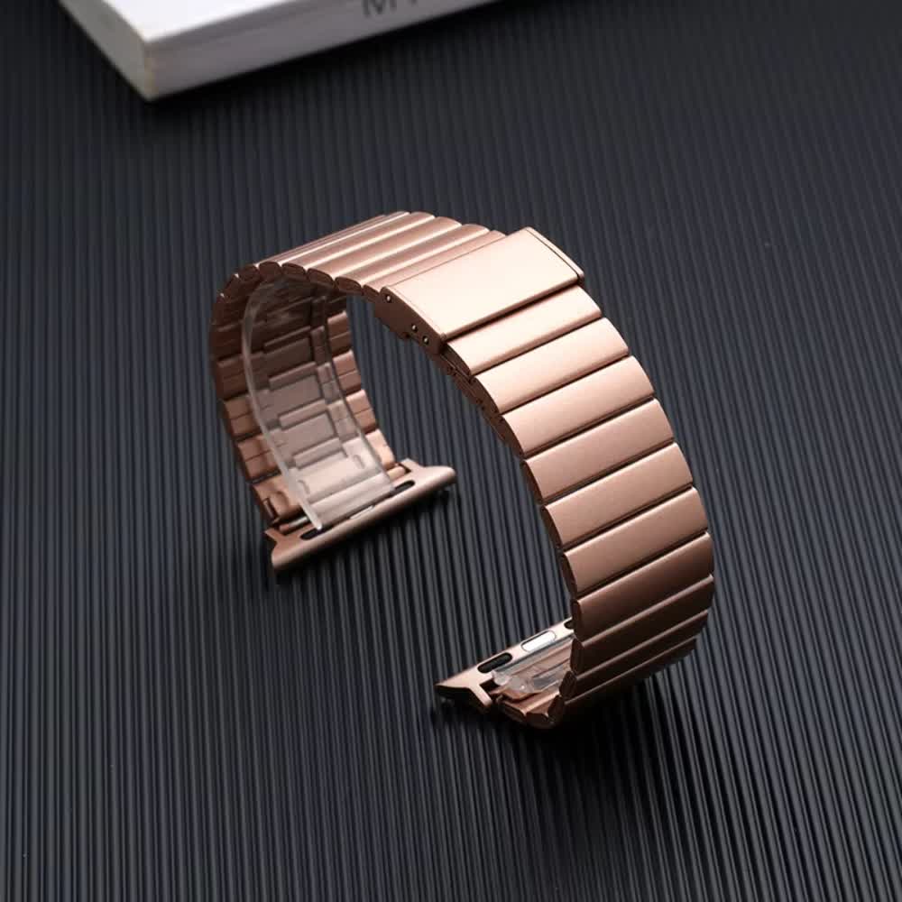 Pulso Metálico Rectangular Oro Rosa para Apple Watch - Aidphone accesorios