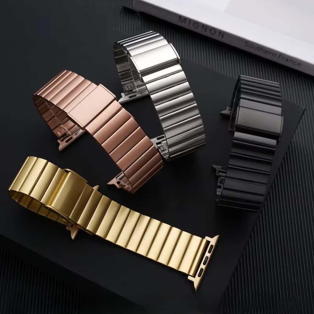 Pulso Metálico Rectangular Plateado para Apple Watch - Aidphone accesorios