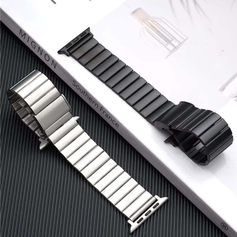Pulso Metálico Rectangular Plateado para Apple Watch - Aidphone accesorios