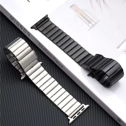 Pulso Metálico Rectangular Plateado para Apple Watch - Aidphone accesorios