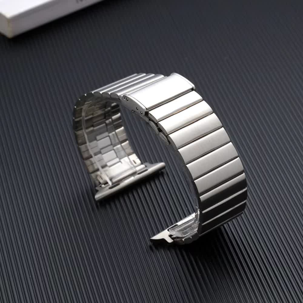 Pulso Metálico Rectangular Plateado para Apple Watch - Aidphone accesorios
