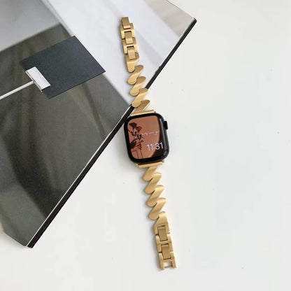 Pulso Metálico ZigZag Dorado para Apple Watch - Aidphone accesorios