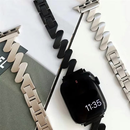 Pulso Metálico ZigZag Negro para Apple Watch - Aidphone accesorios