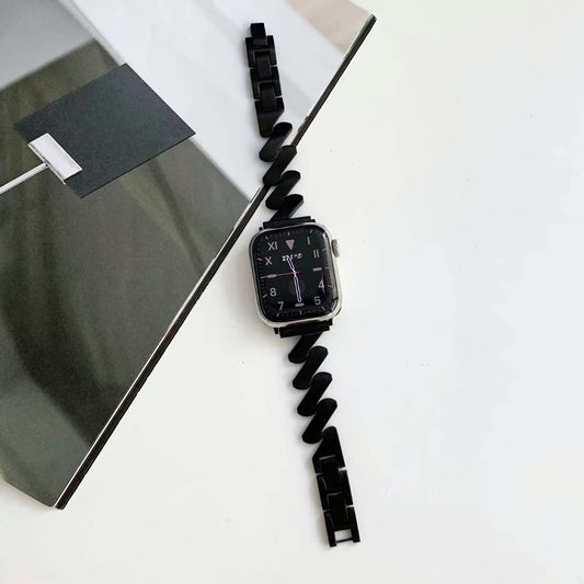 Pulso Metálico ZigZag Negro para Apple Watch - Aidphone accesorios