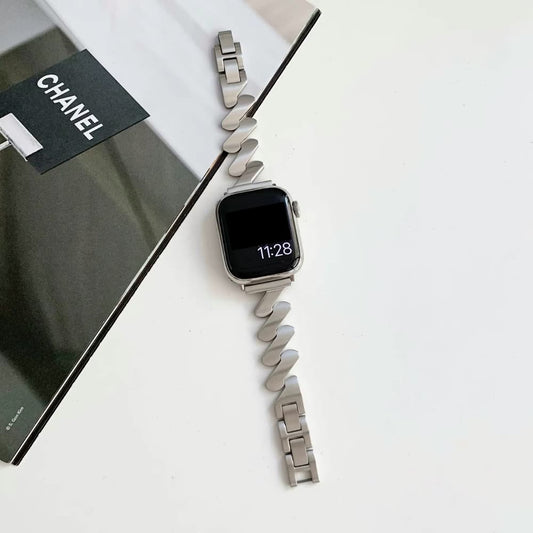 Pulso Metálico ZigZag Plateado para Apple Watch - Aidphone accesorios