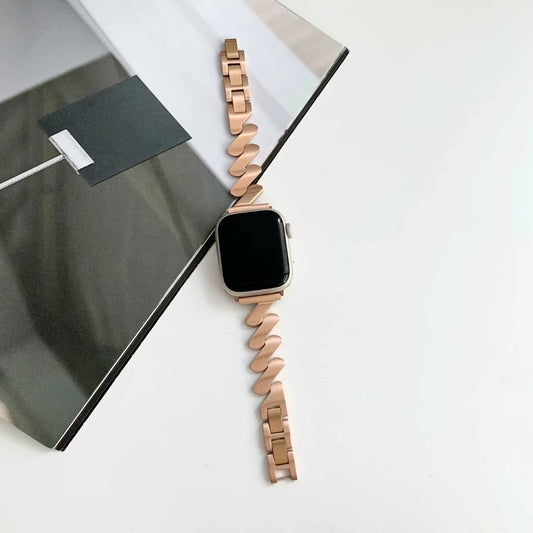 Pulso Metálico ZigZag Rosa para Apple Watch - Aidphone accesorios